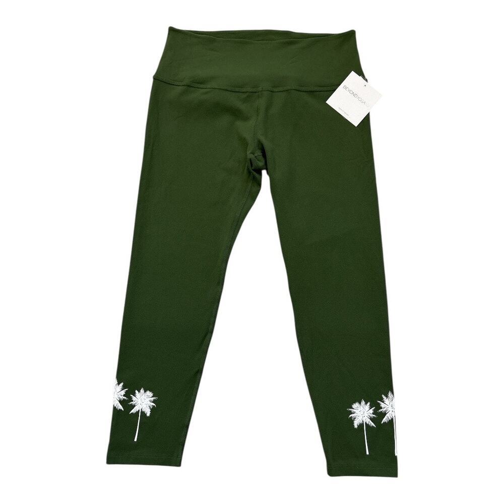 Beyond Yoga Women's Palm Tree High Waisted Midi Yoga Leggings Green Size 1X